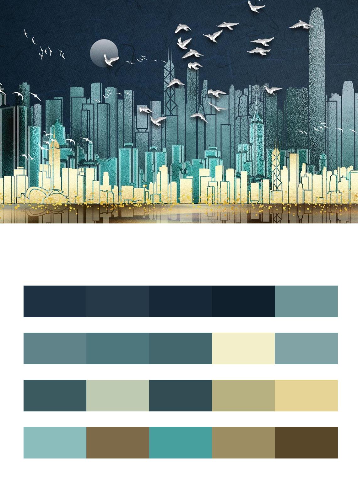 Город темный графика цвета